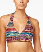 Anne Cole Pick Up Stix Striped Marilyn Halter Bikini Top Women's Swimsuit