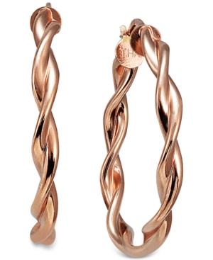 Twisted Hoop Earrings In 18k Rose Gold-plated Sterling Silver
