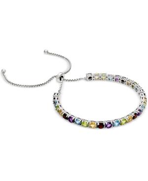 Multi-gemstone Slider Bracelet (5-7/8 Ct. T.w.) In Sterling Silver
