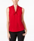 Kasper Tie-neck Blouse