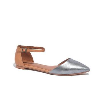 Madewell The Beatrice Ankle-strap Skimmer In Silver