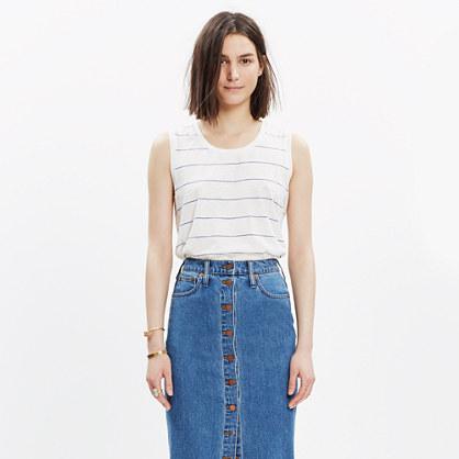 Madewell Whisper Cotton Crewneck Muscle Tank In San Fran Stripe