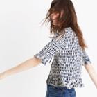 Madewell Sunpleat Lace-up Top In Painted Feathers