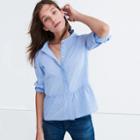 Madewell Lakeside Peplum Shirt In Waterfall Blue