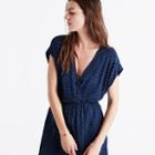 Madewell Wrap-front Mini Dress In Brushstroke Diamond
