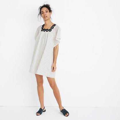 Madewell Embroidered Butterfly Dress In Stripe