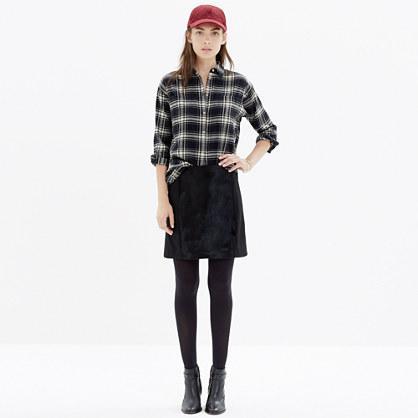 Madewell Calf-hair Panel Miniskirt