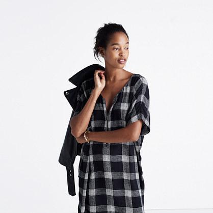 Madewell Zip-front Dress In Buffalo Sketch