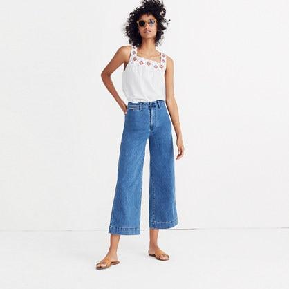 Madewell Emmett Wide-leg Crop Jeans In Rosalie Wash