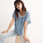 Madewell Embroidered Denim Butterfly Top