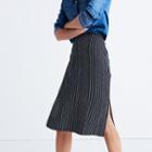Madewell Striped Side-slit Midi Skirt