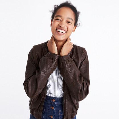 Madewell Leather Aviator Bomber Jacket