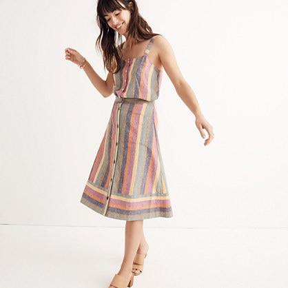Madewell Rainbow Stripe Midi Skirt