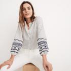 Madewell Striped Embroidered-sleeve Shirt