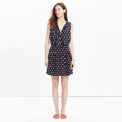 Madewell Silk Skyline Skirt In Ikat Dot
