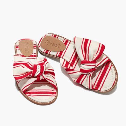 Madewell The Naida Half-bow Sandal In Marcia Stripe