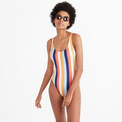 Madewell Madewell X Solid & Striped&reg; Anne-marie One-piece Swimsuit In Sahara Stripe