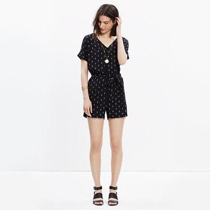 Madewell Perimeter Romper In Diamond Stitch