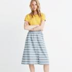 Madewell Striped Button-front Midi Skirt