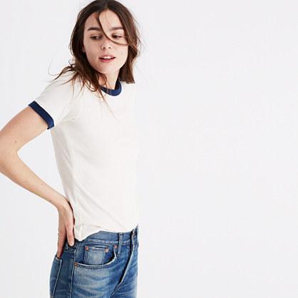 Madewell Rivet & Thread Ringer Tee In Vintage Linen