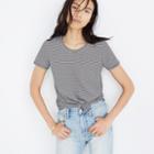 Madewell Knot-front Tee In Stripe