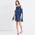 Madewell Chambray Cold-shoulder Dress