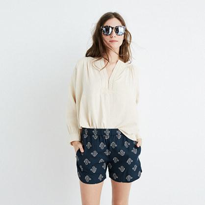 Madewell Drapey Pull-on Shorts In Flowerstamp