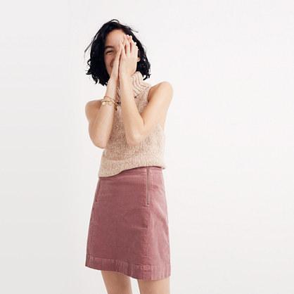 Madewell Velveteen Uptown Zip Skirt