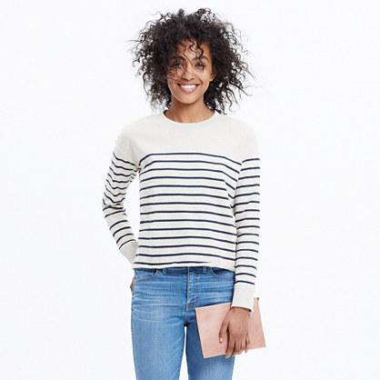 Madewell Cutoff Sweatshirt In Stripe