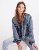 Madewell The Boxy-crop Jean Jacket In Woodcourt Wash