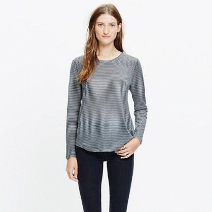 Madewell Slub Long-sleeve Crewneck Tee In Fluent Stripe