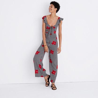 Madewell Plumeria Cutout Jumpsuit In Candied Orchids