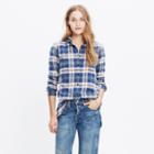 Madewell Rivet & Thread Flannel Slim Tunic Shirt In Hailey Plaid