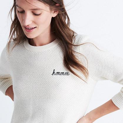 Madewell Embroidered Hmmm Backroad Button-back Sweater