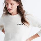Madewell Embroidered Hmmm Backroad Button-back Sweater