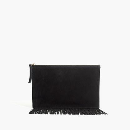 Madewell The Suede Fringed Pouch Clutch