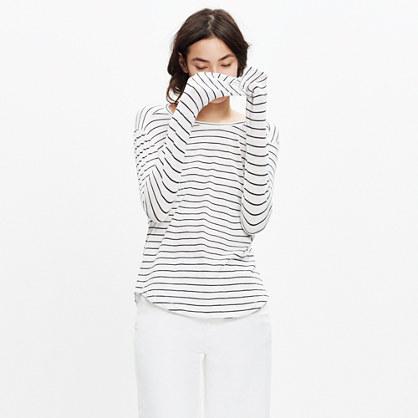 Madewell Whisper Cotton Long-sleeve Crewneck Tee In Medora Stripe