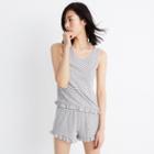 Madewell Ruffle-hem Pajama Shorts In Stripe