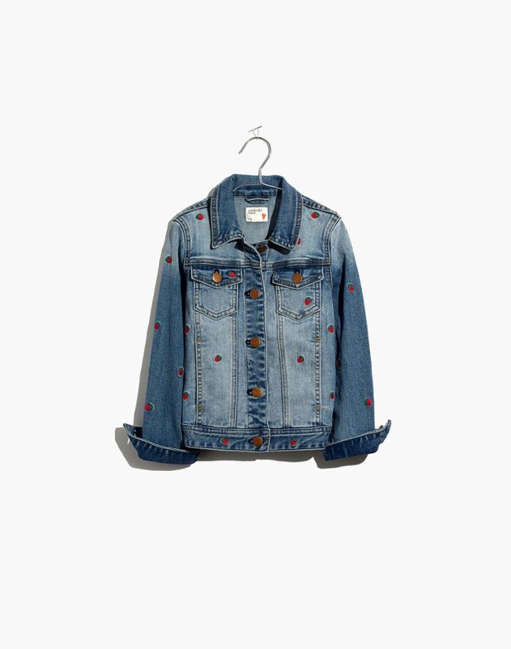 Madewell Madewell X Crewcuts Kids' Strawberry Embroidered Jean Jacket