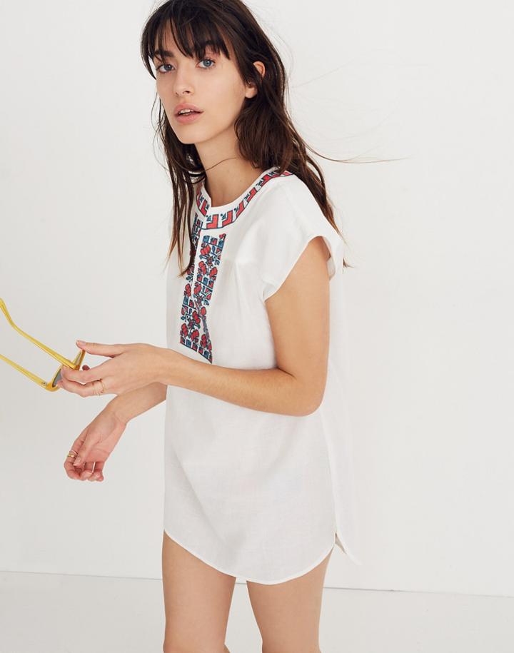 Madewell Embroidered Belize Cover-up Tunic Dress