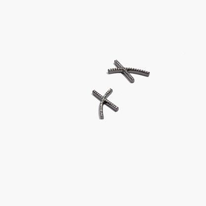 Madewell X-shaped Pav&eacute; Earrings