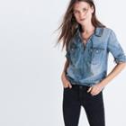 Madewell Denim Lace-up Shirt In Chester Wash