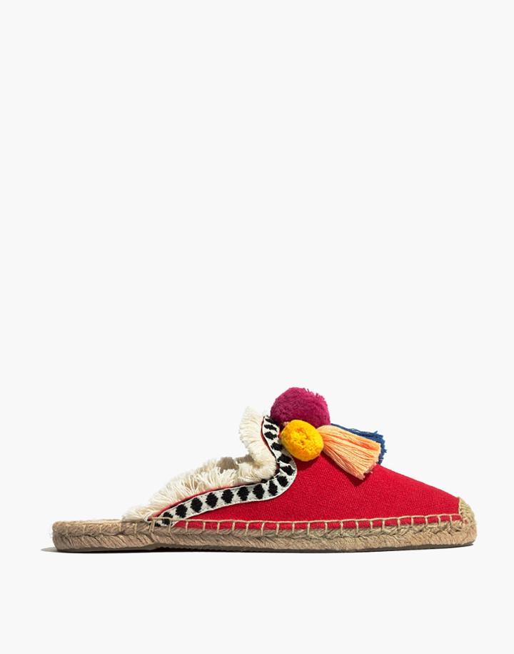 Madewell Soludos Frayed-edge Pom-pom Mules