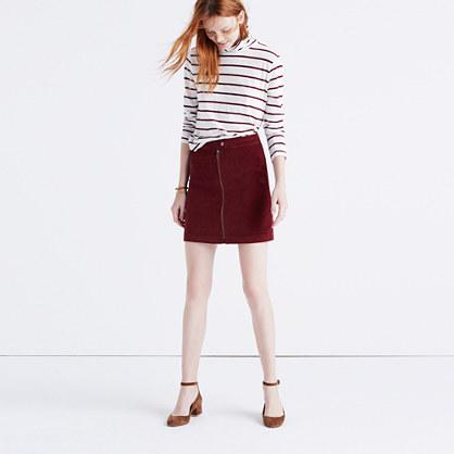Madewell Studio Zip Skirt In Velvet