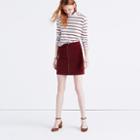 Madewell Studio Zip Skirt In Velvet