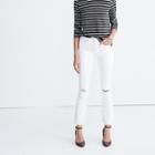 Madewell Cali Demi-boot Jeans In Pure White: Distressed Edition