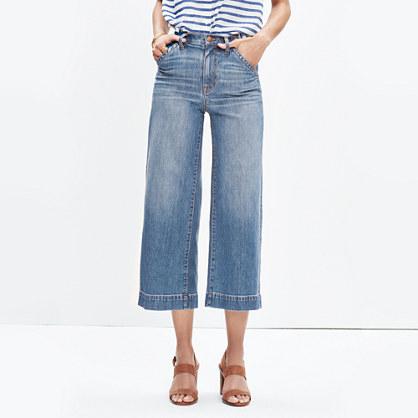 Madewell Wide-leg Crop Jeans In Birdie Wash
