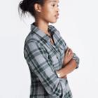 Madewell Flannel Zip-front Popover Shirt In Washburn Plaid