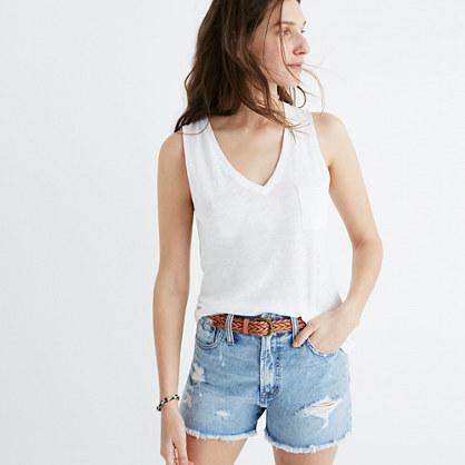 Madewell Whisper Cotton V-neck Pocket Tank
