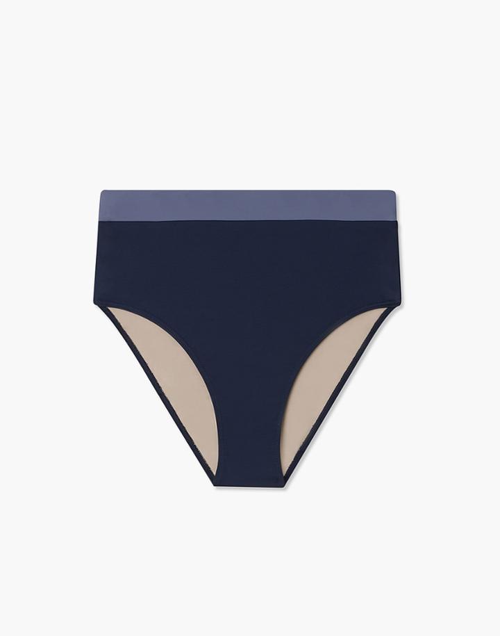 Madewell Summersalt High-leg High-rise Bikini Bottom In Blue